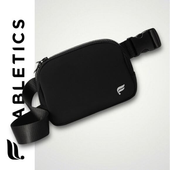 FABLETICS NWT BLACK CROSSBODY BELT BAG ACTIVE ATHLEISURE SPORT PICKLEBALL - Picture 2 of 4